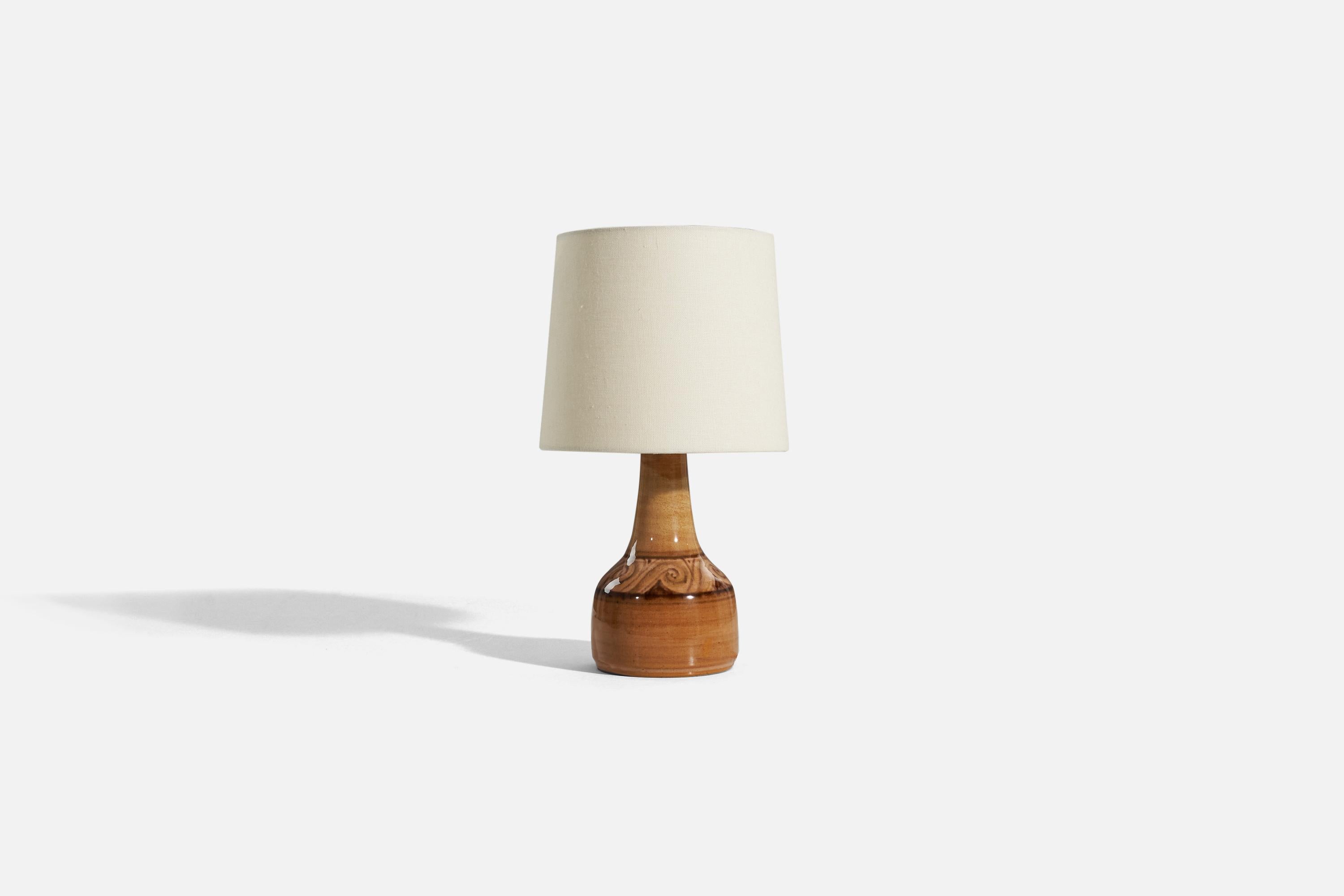 Mid-Century Modern Olav Gyllenborg, Table Lamp, Glazed Stoneware, Örkelljunga, Sweden, 1975 For Sale