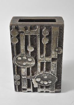 Olav Joff for Polaris/Figgjo Brutalist Steel Vase, Sandnes Norway