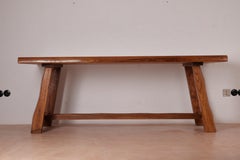 Olavi Hanninen Brutalist Dining Table in Solid Elm, Mikko Nupponen