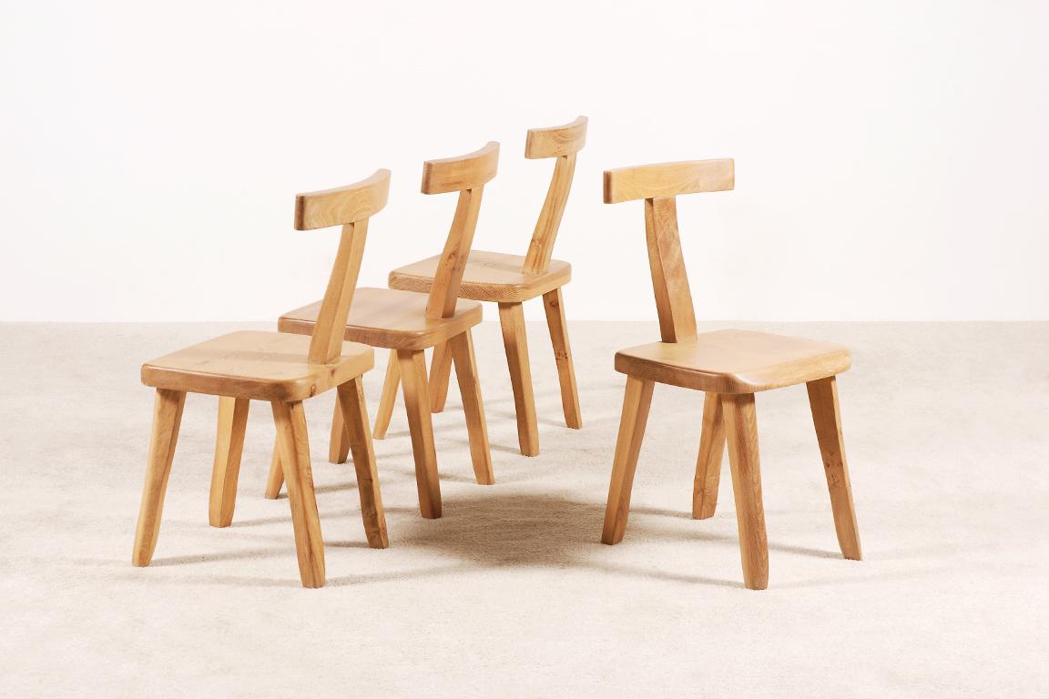 Mid-20th Century Olavi Hänninen for Mikko Nupponen, Set of 10 Elm Chairs, Finland, 1950