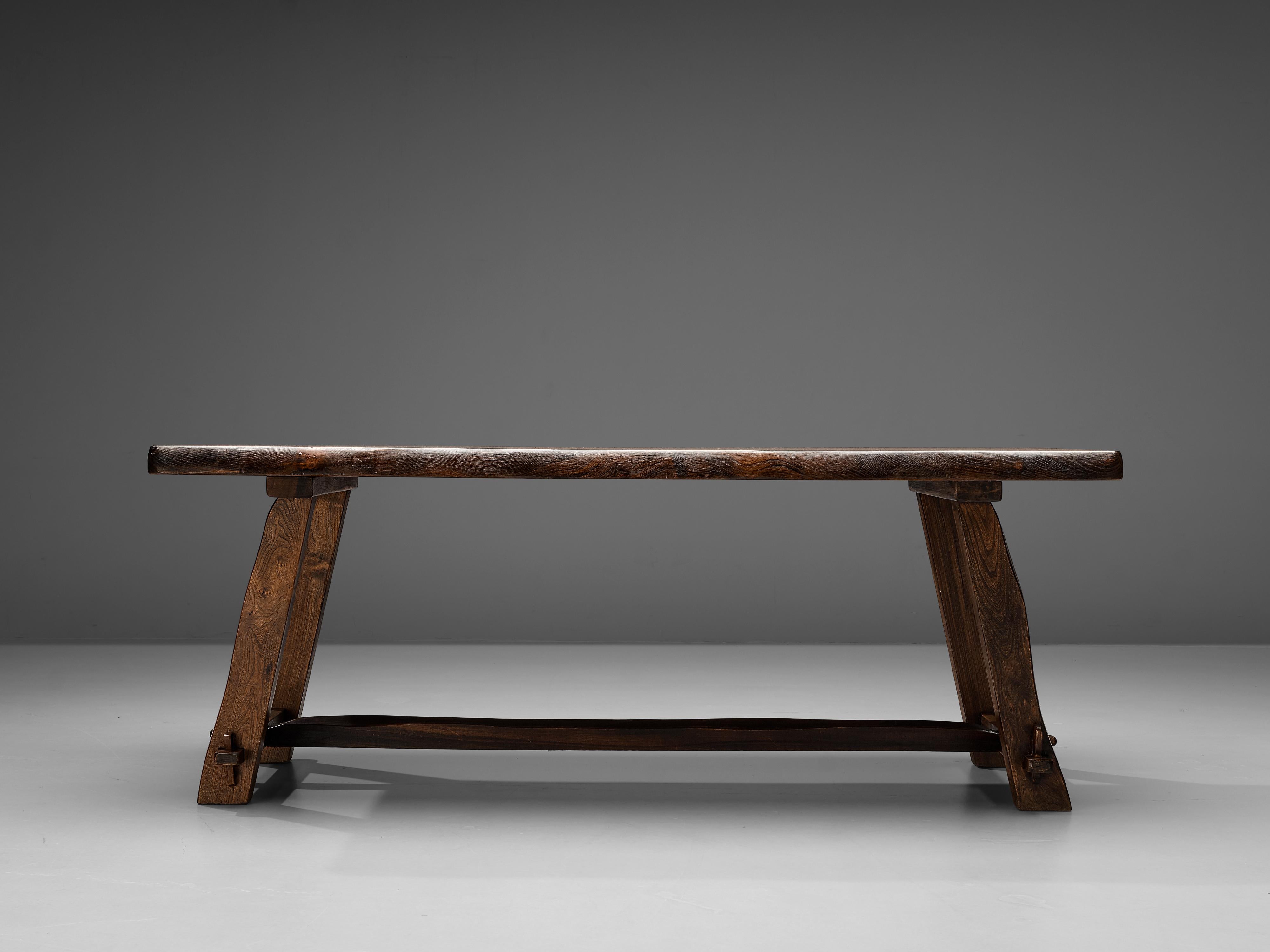 Olavi Hanninen Rustic Dining Table in Solid Elm 1