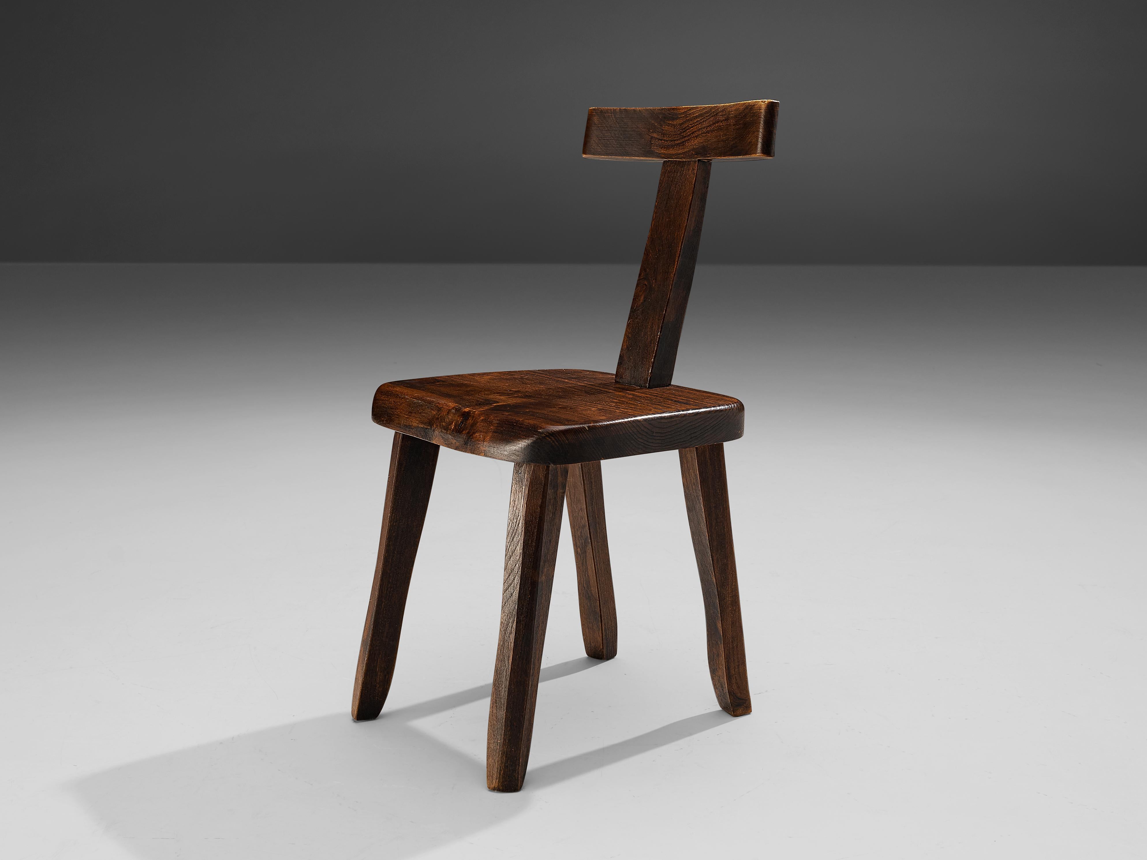 Olavi Hanninen Sculptural Side Chairs in Stained Elm 4