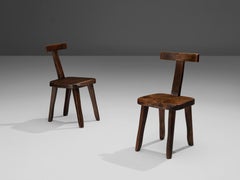 Olavi Hanninen Sculptural Side Chairs in Stained Elm