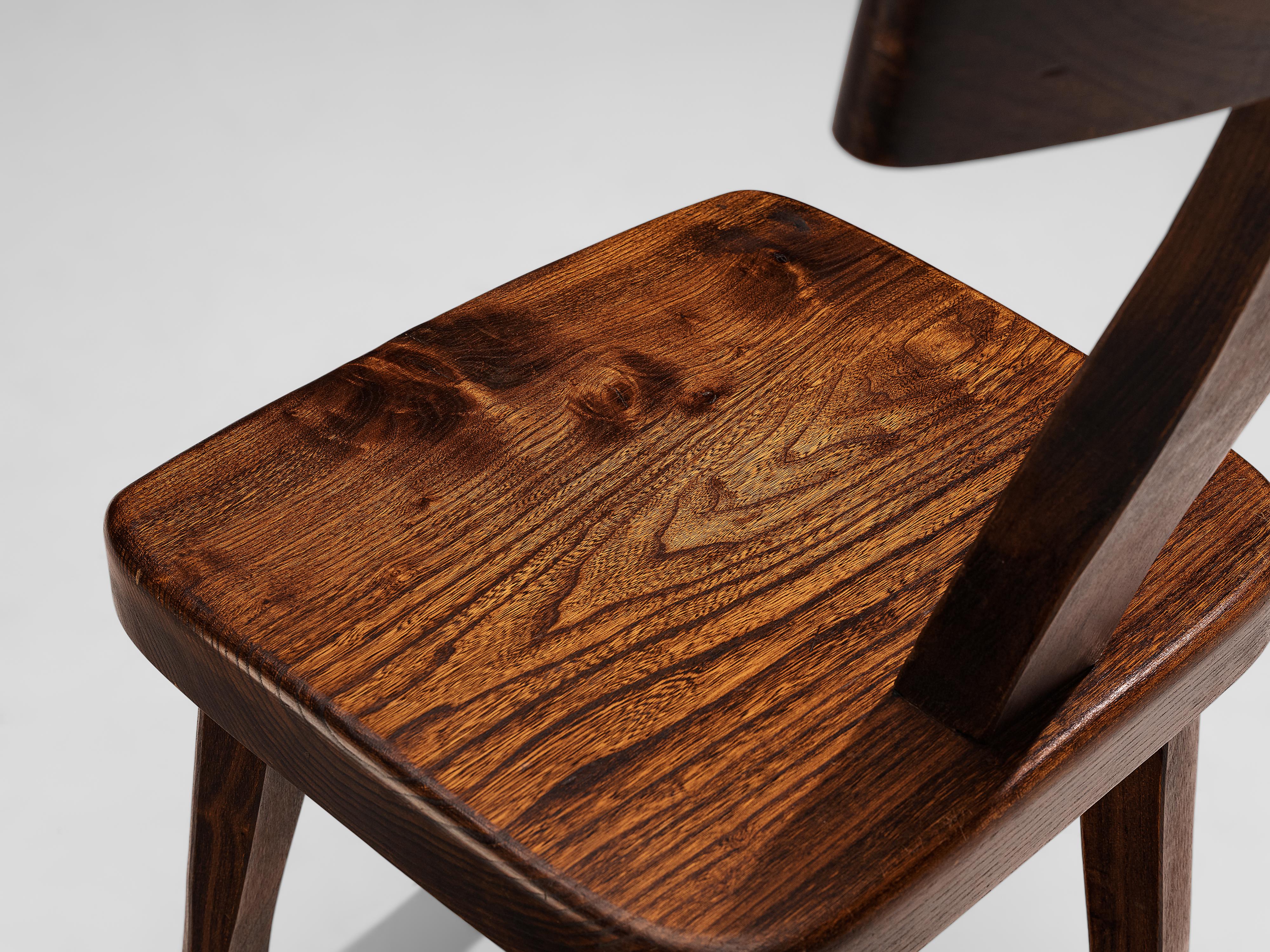Olavi Hanninen Sculptural Side Chairs in Stained Elm 1