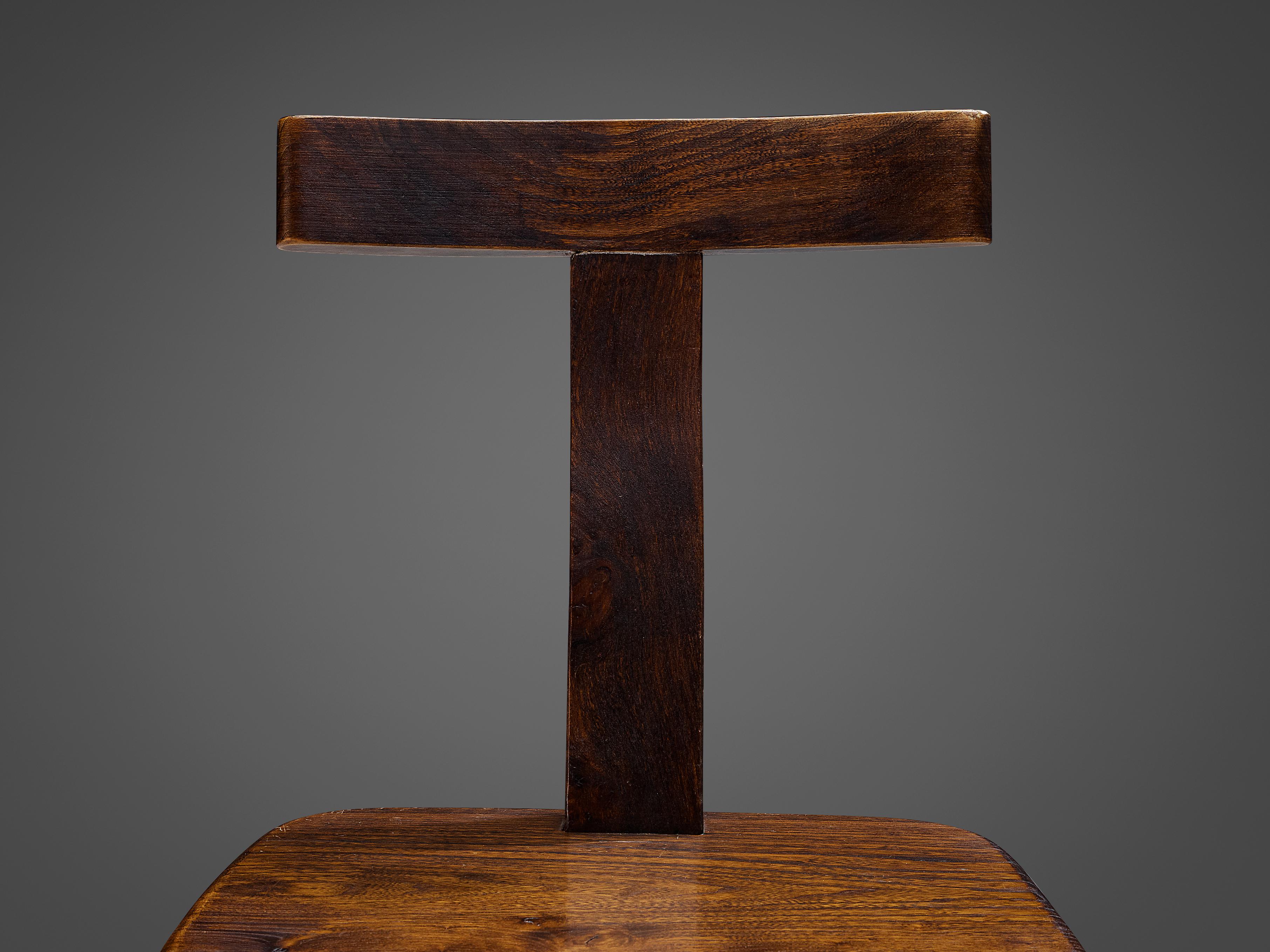 Olavi Hanninen Sculptural Side Chairs in Stained Elm 3