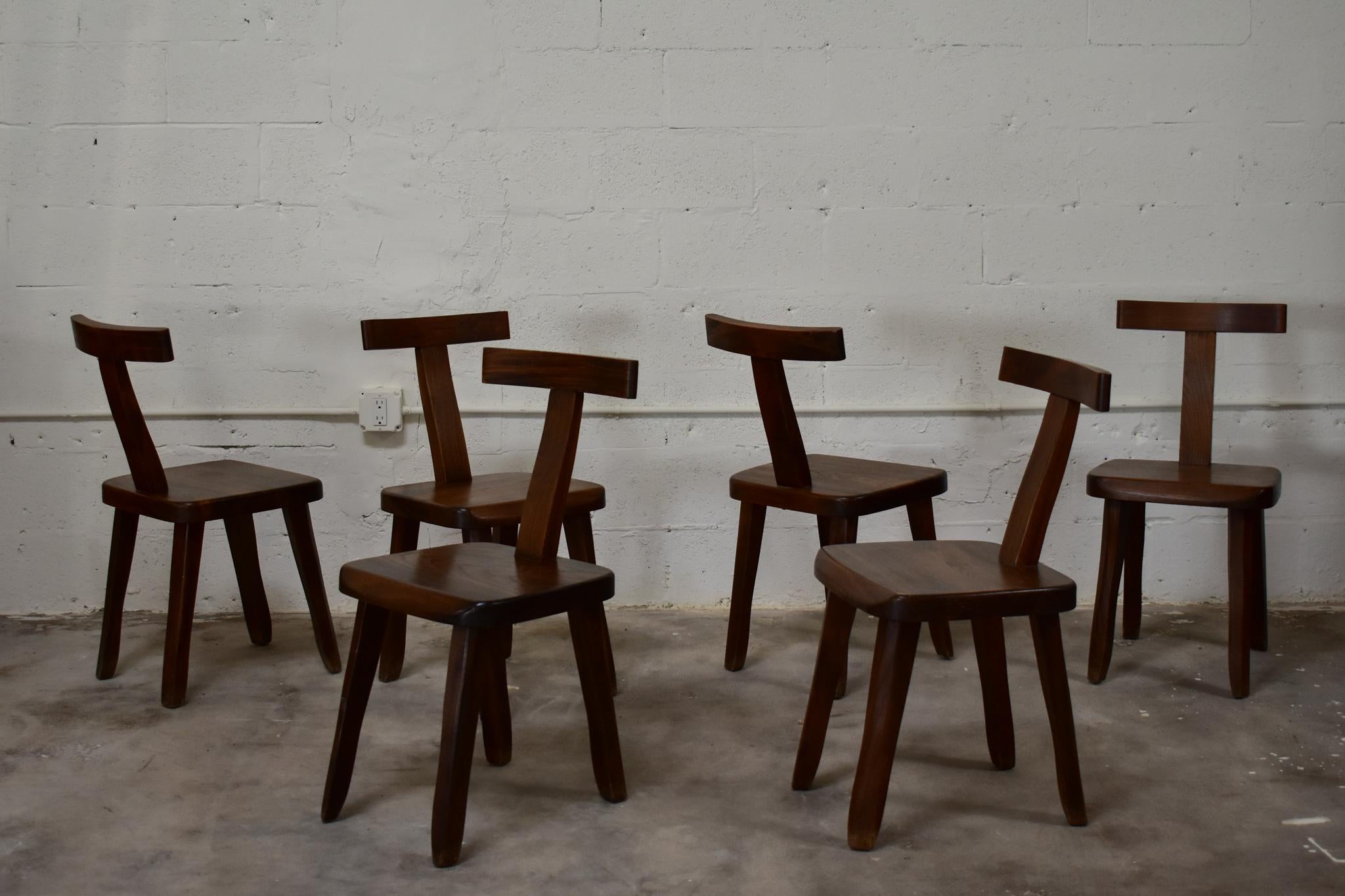 Brutalisme Olavi Hanninen lot de 6 chaises de salle à manger  en vente