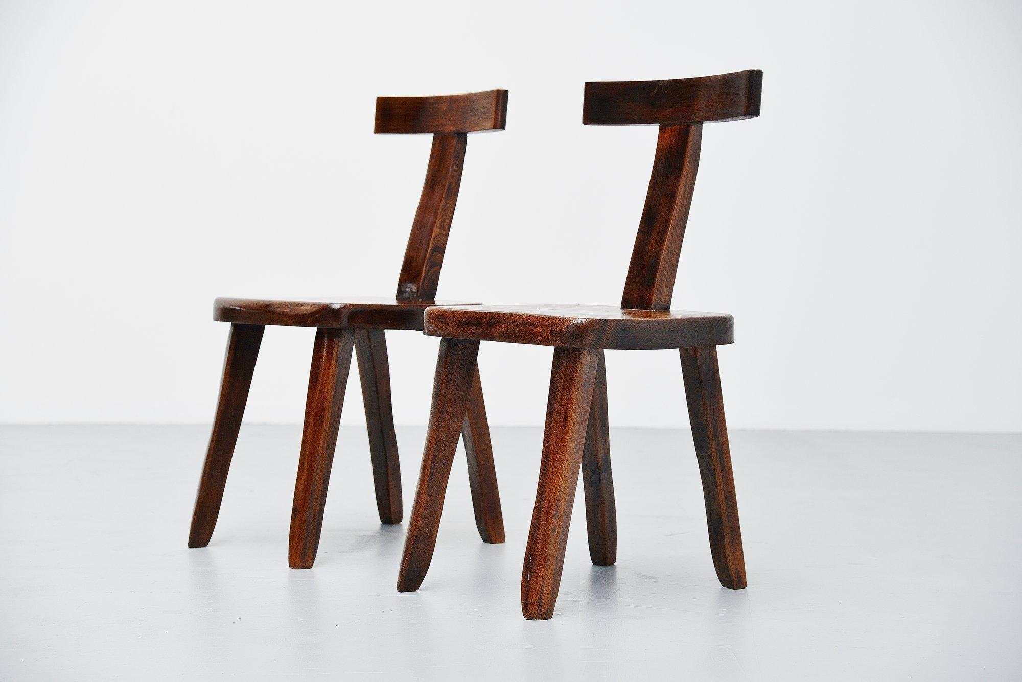 Stained Olavi Hanninen Side Chairs, Finland, 1950
