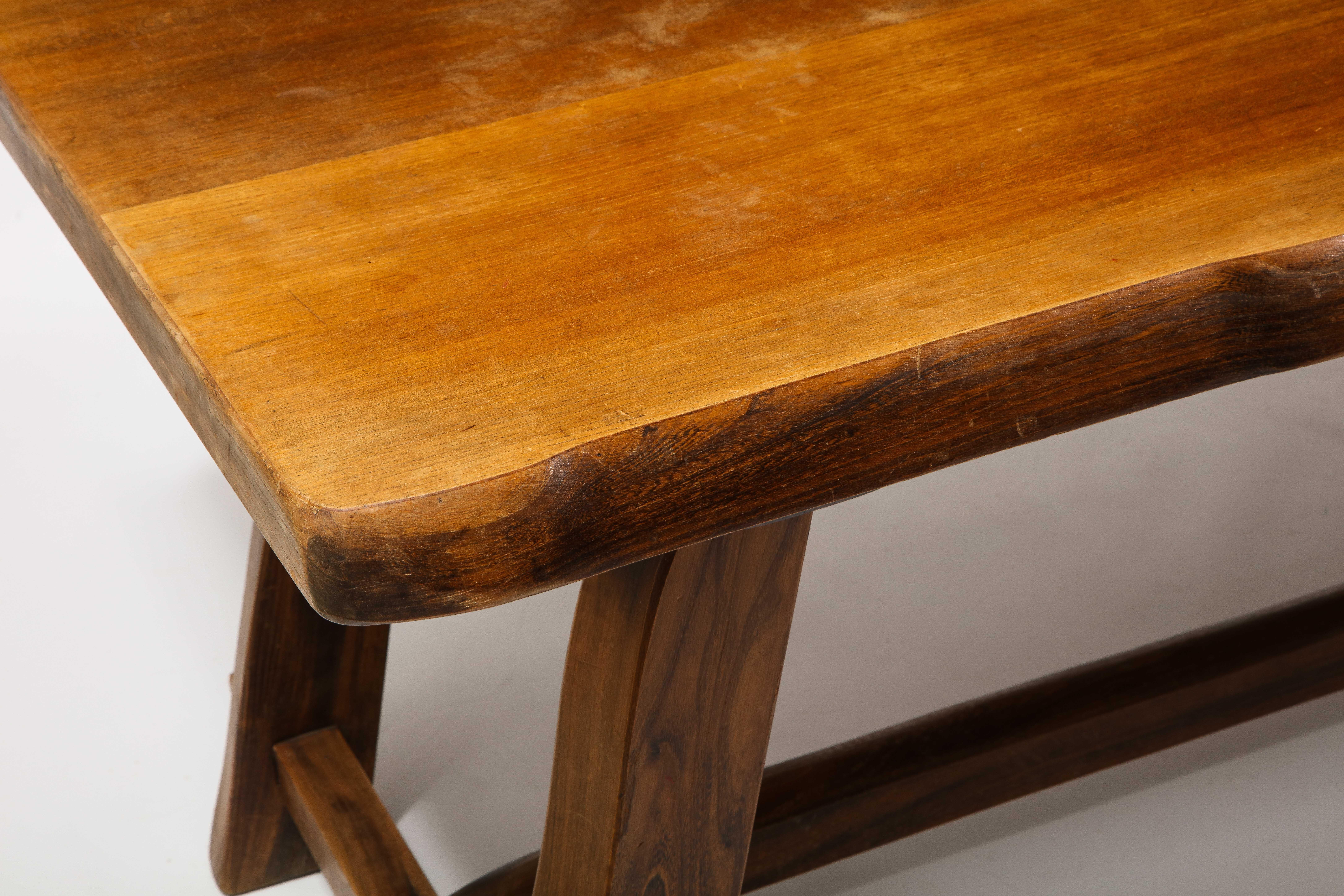 Olavi Hanninen Solid Elm Table, Finland 1950's  In Good Condition In New York, NY