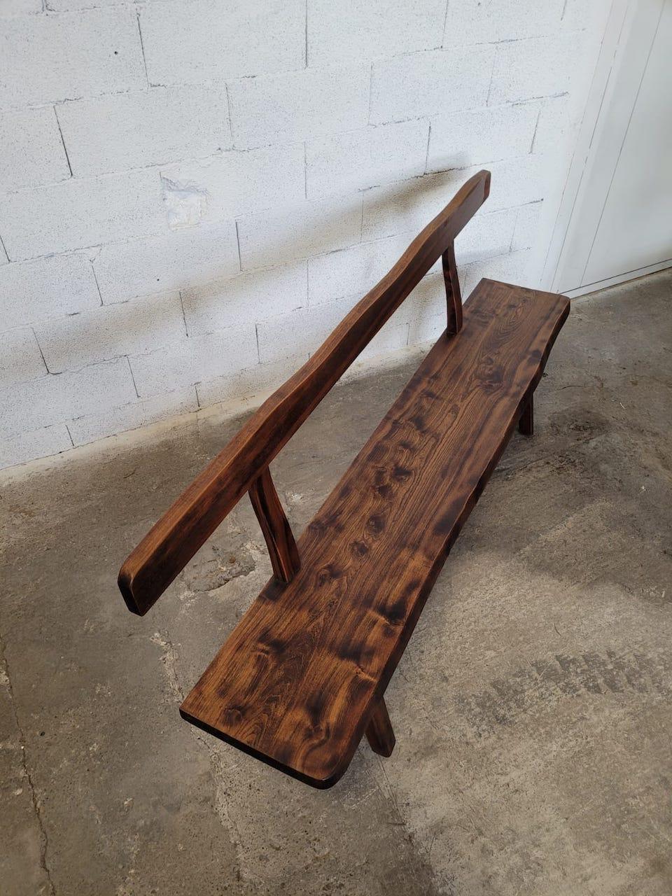 Olavi Hanninen Stained Solid Elm Bench Mikko Mopponen Finland Editio, 1960 In Good Condition In Saint Rémy de Provence, FR