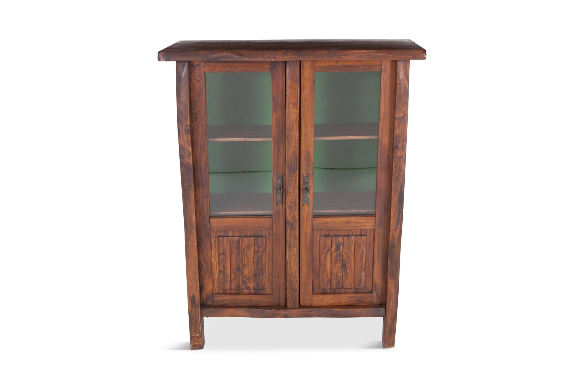 Mid-Century Modern Wabi Sabi Rustic Modern Chalet Style Vitrine Cabinet