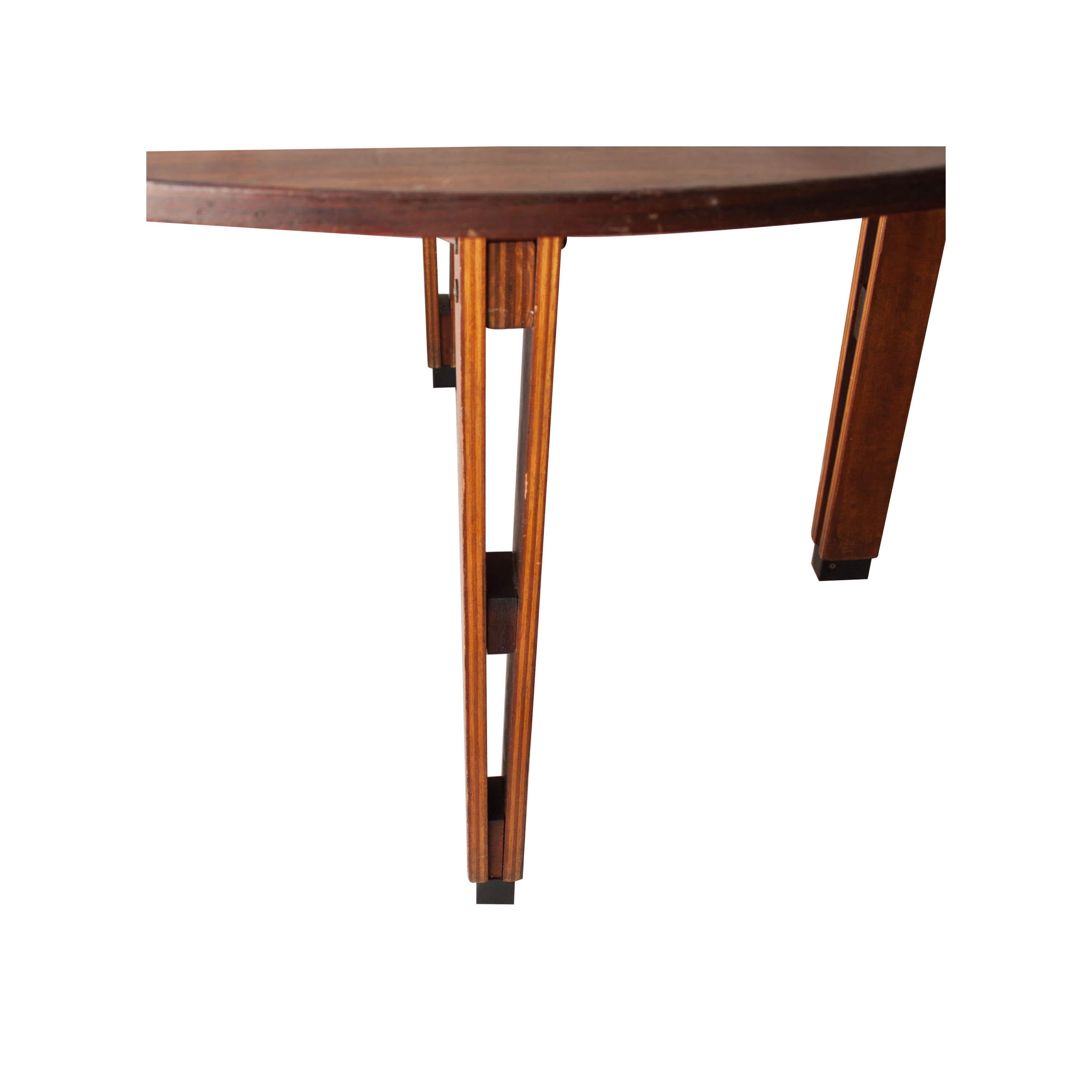 Wood 'Olbia' Table Design Luisa & Ico Parisi by MIM Midcentury Round Italian, 1958 For Sale