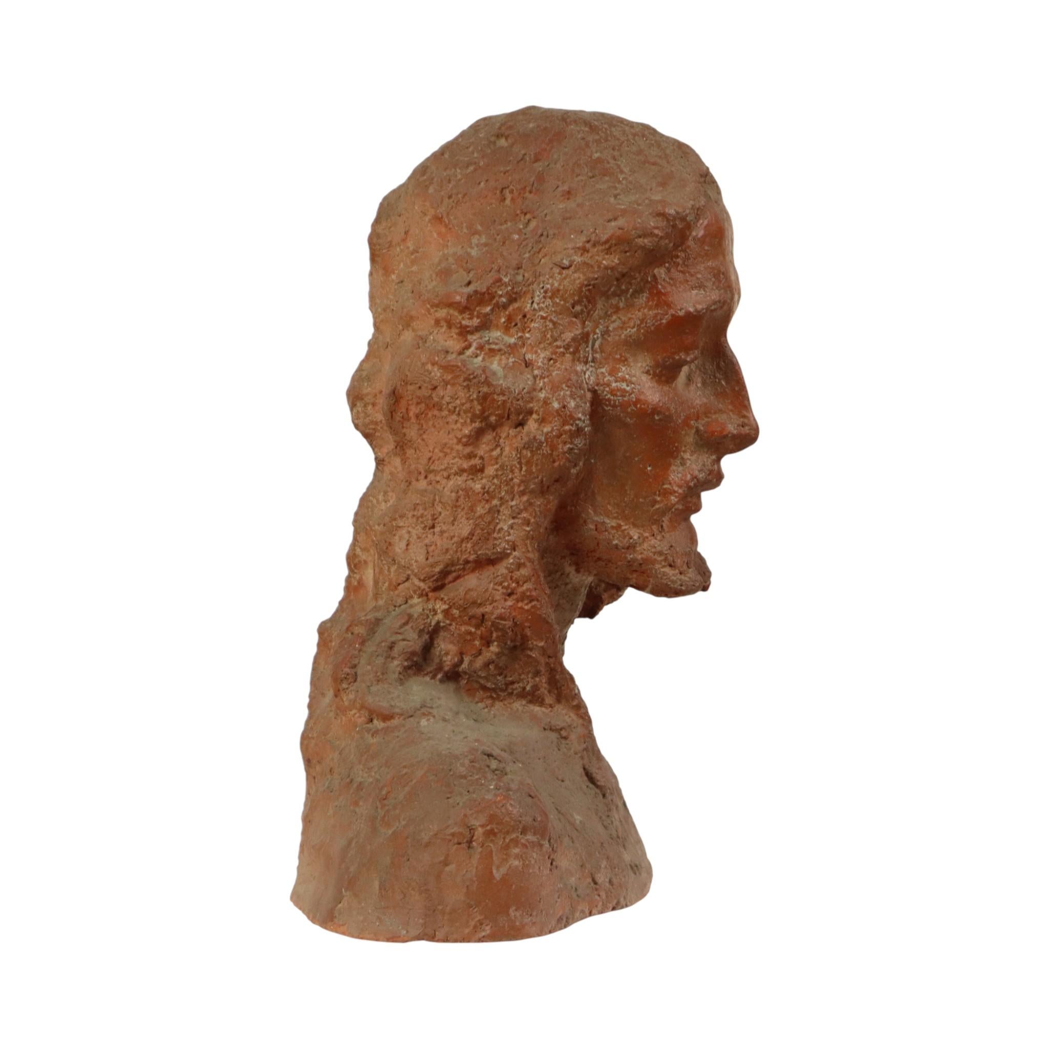 Alte abstrakte Terrakotta-Büste von Christus Lebensgröße im Angebot 5