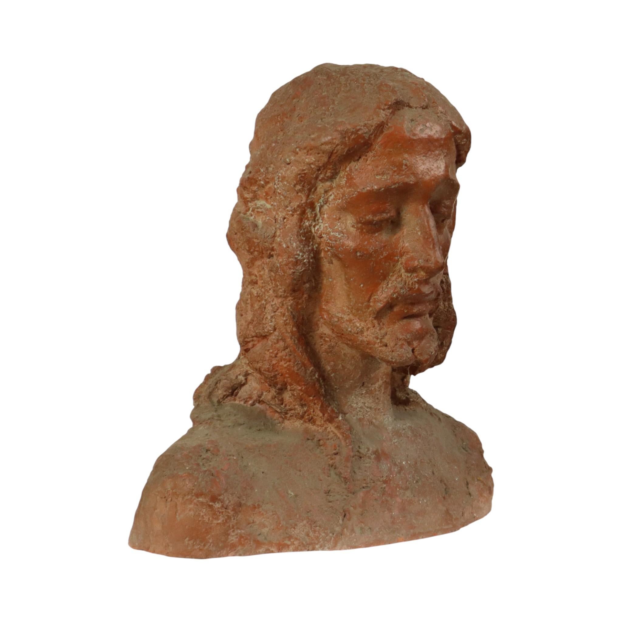 Alte abstrakte Terrakotta-Büste von Christus Lebensgröße im Angebot 6