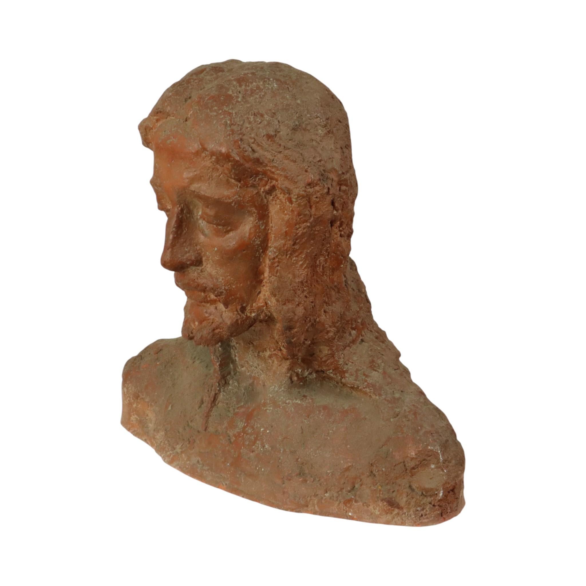 Alte abstrakte Terrakotta-Büste von Christus Lebensgröße im Angebot 14