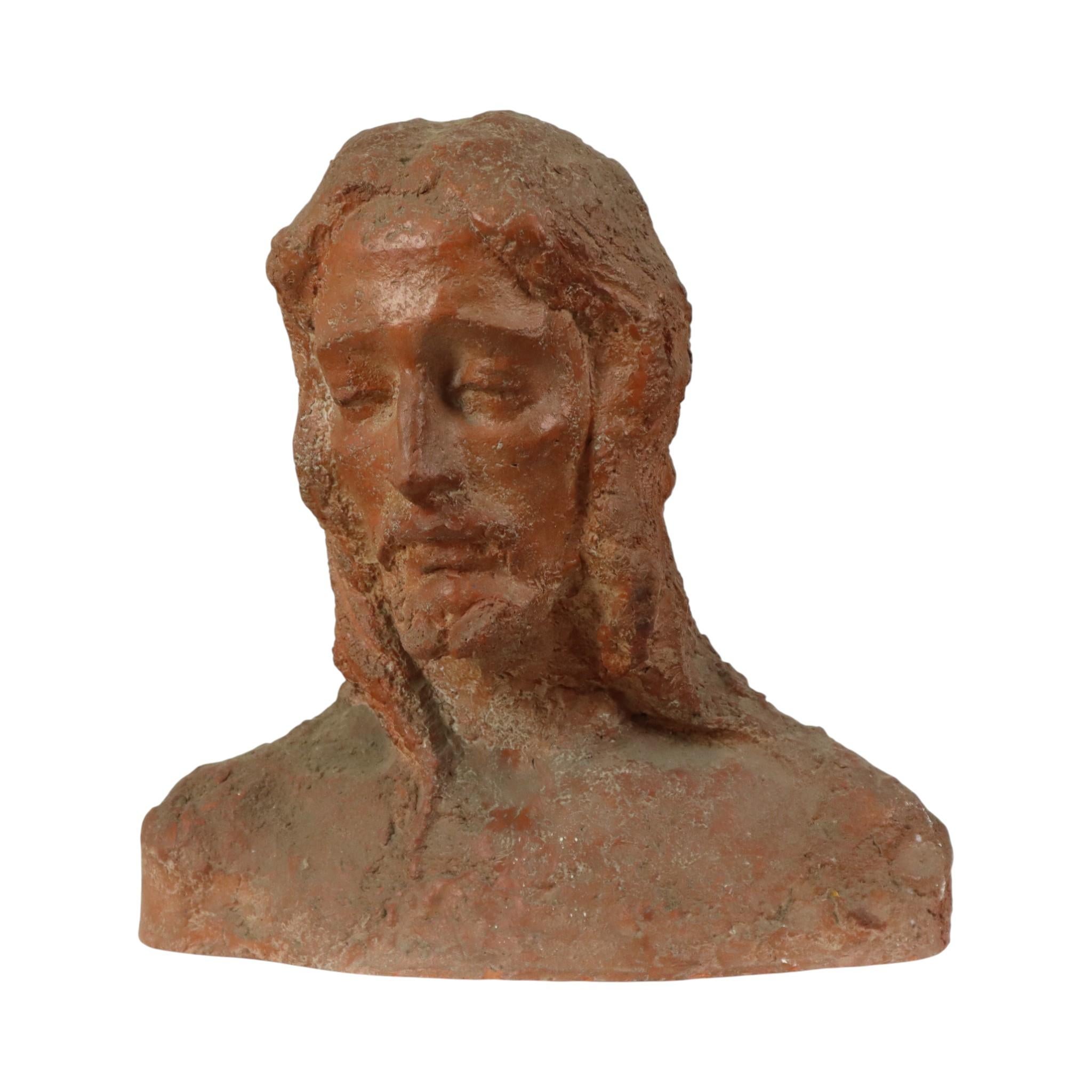 Alte abstrakte Terrakotta-Büste von Christus Lebensgröße (Handgefertigt) im Angebot