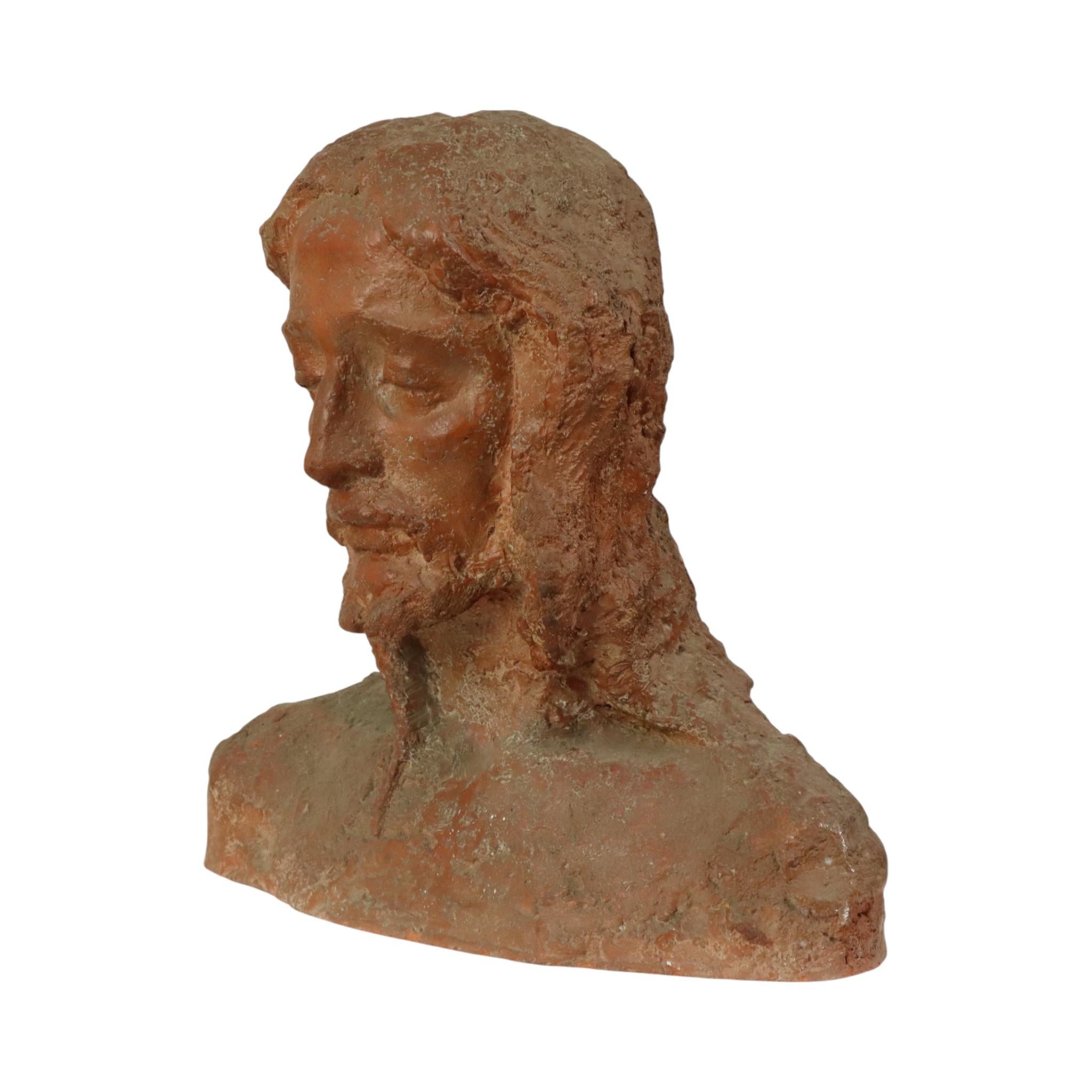 Alte abstrakte Terrakotta-Büste von Christus Lebensgröße im Angebot 1