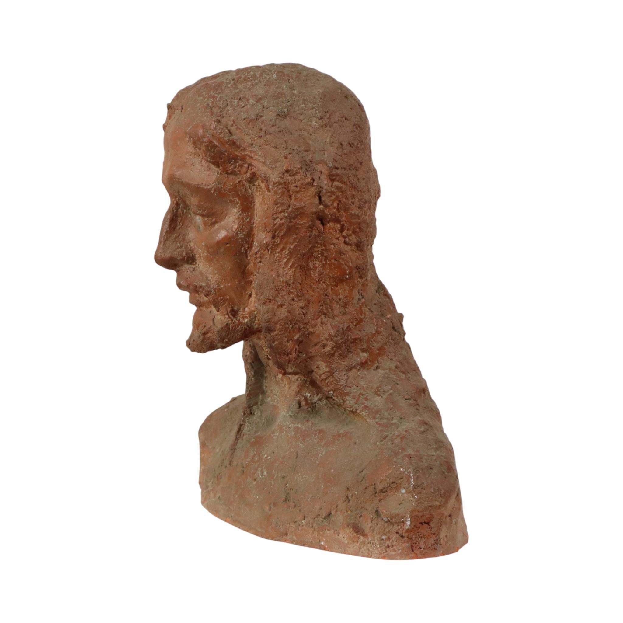 Alte abstrakte Terrakotta-Büste von Christus Lebensgröße im Angebot 2