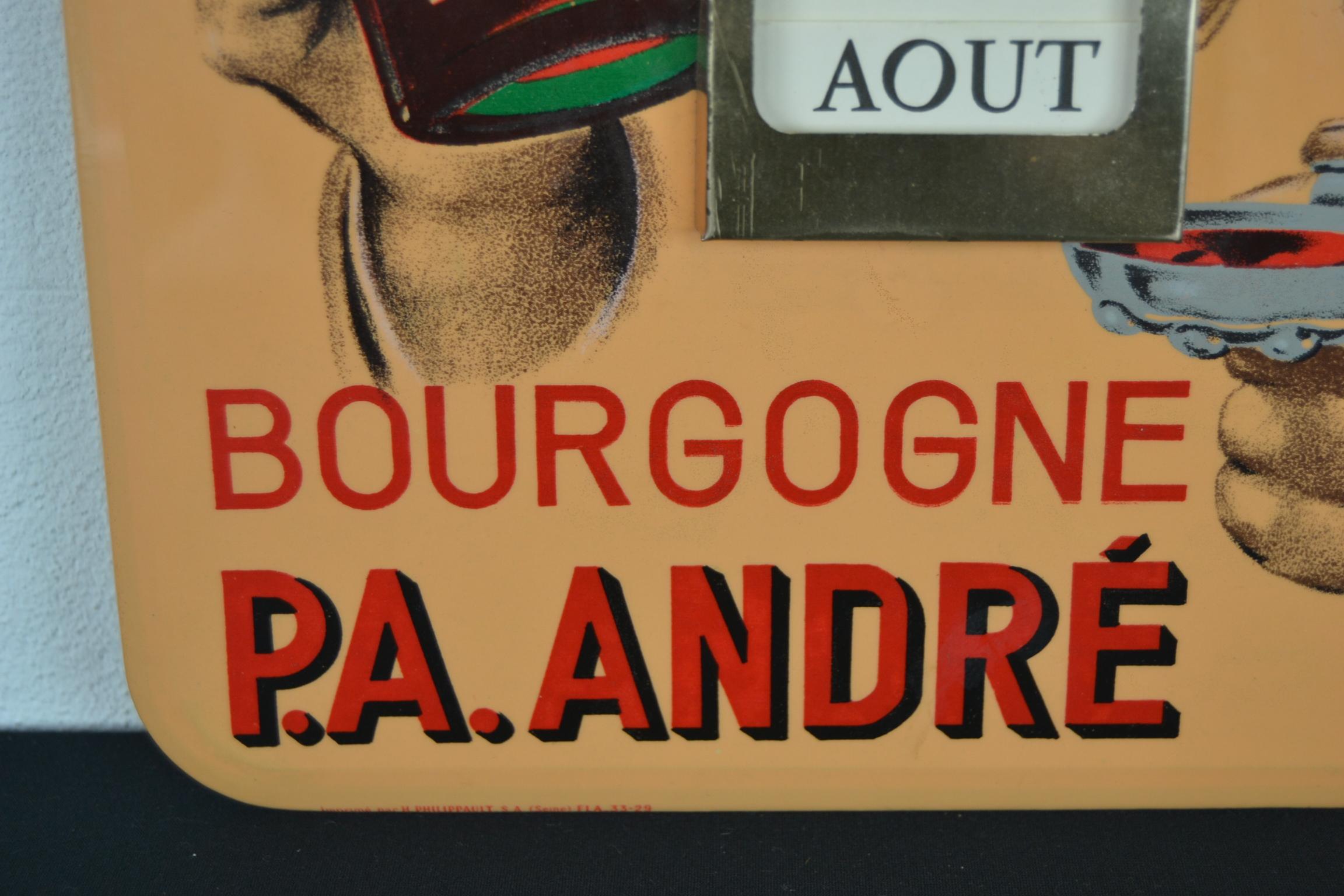 Other 1930s Sign with Calendar for French Wine For Sale