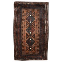 Vintage Old Afghan Baluch Pushti 'Pillow' with Plain Weave Back