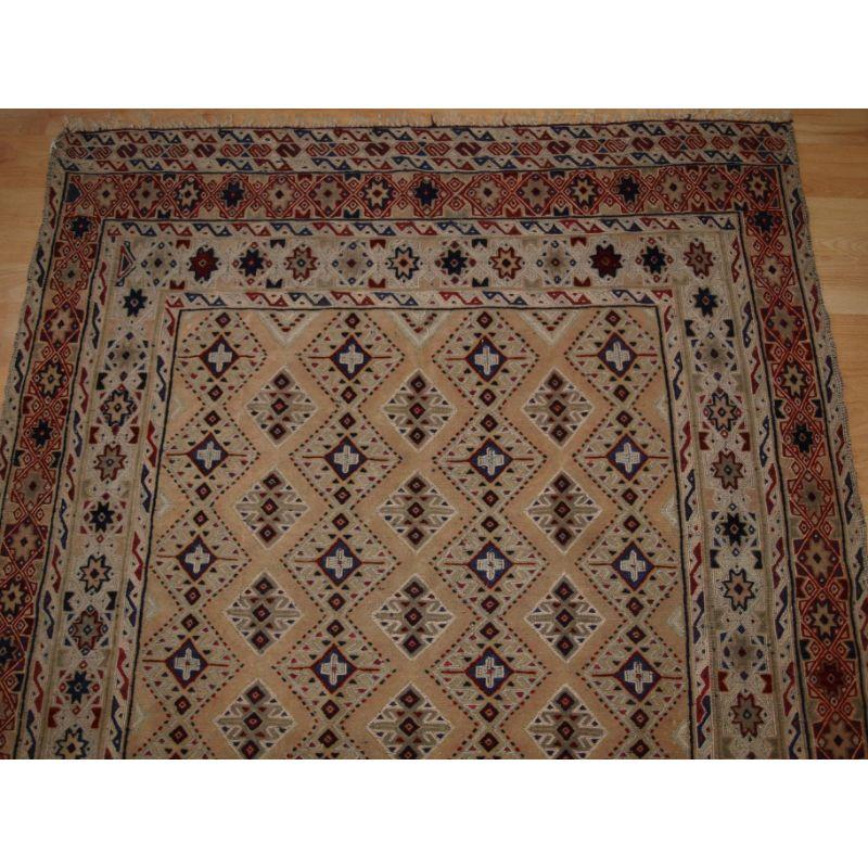 Old Afghan Mushwani Baluch Mixed Technique Sofreh Eating Cloth, circa 1960 In Excellent Condition For Sale In Moreton-In-Marsh, GB