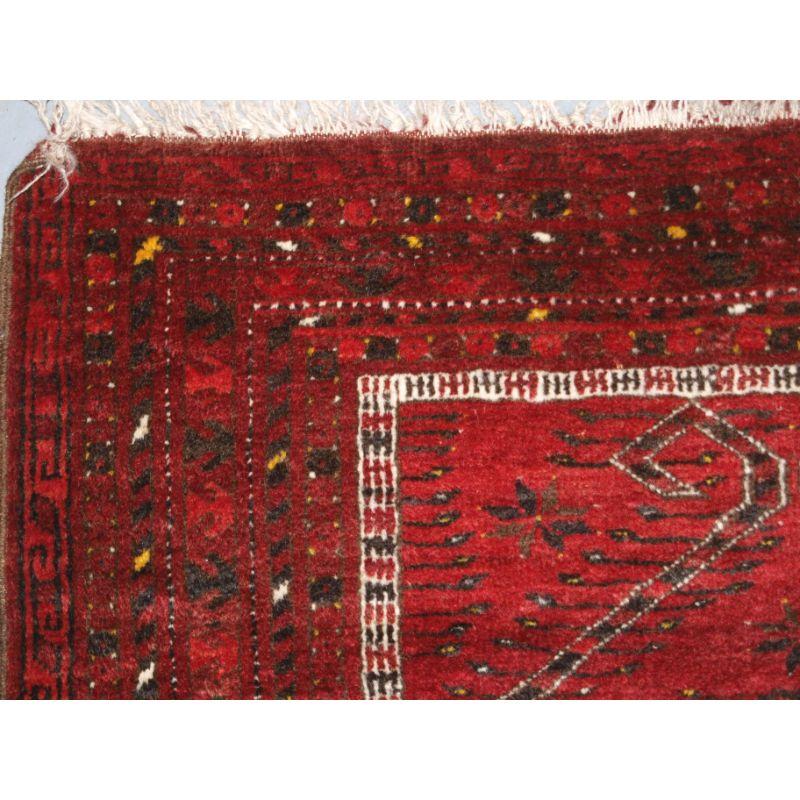 Afghan Tapis de prière de village afghan ancien, design Mihrab en forme de corne de bélier, circa 1920