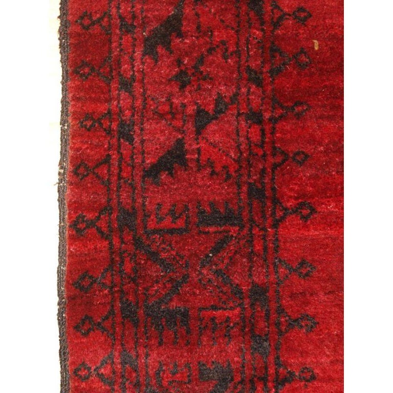 Old Afghan Village Rug of Traditional Ersari Turkmen Design For Sale at