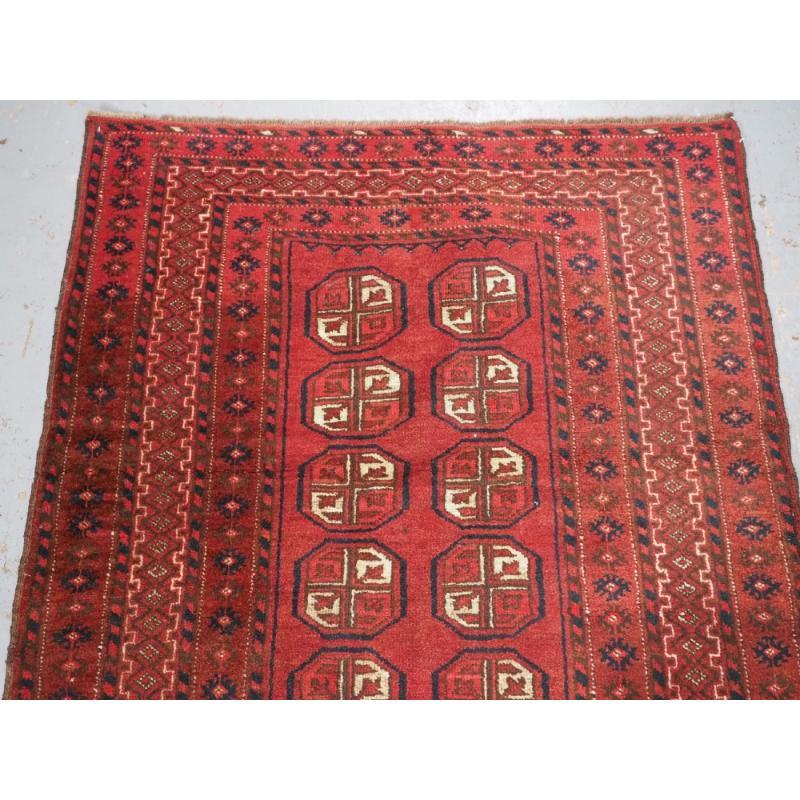 Old Afghan Village Rug With Turkmen Design, Circa 1920 In Good Condition For Sale In Moreton-In-Marsh, GB