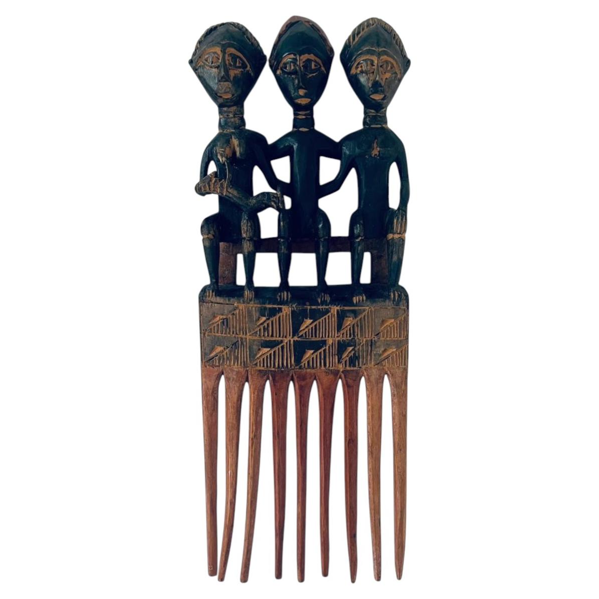 Old African comb in noble wood circa 1950