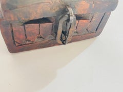 Alte afrikanische handgeschnitzte Holzkiste 19. Jahrhundert braune Farbe Puderdose