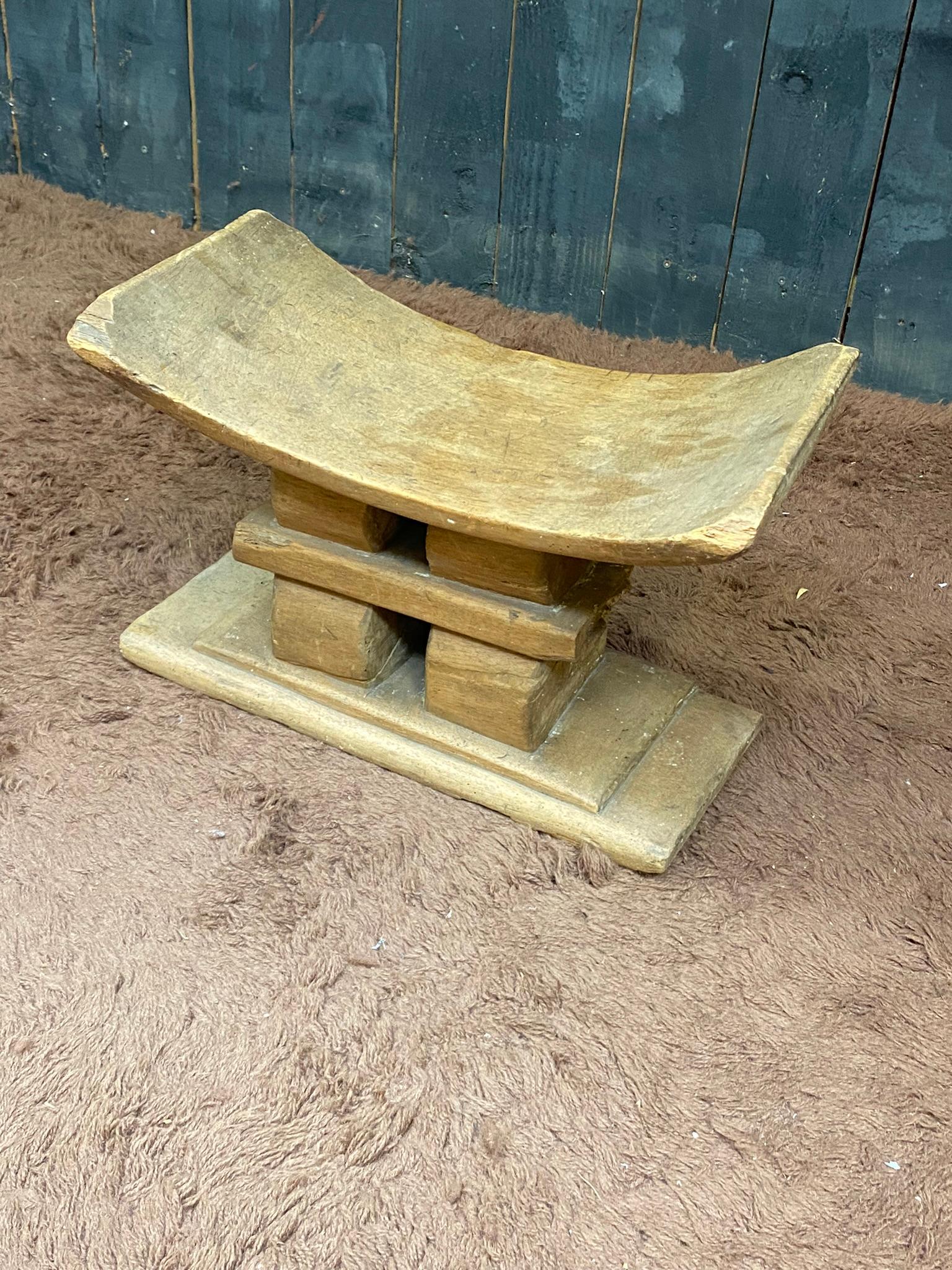 Tribal Old African stool, early XX, normal wear For Sale