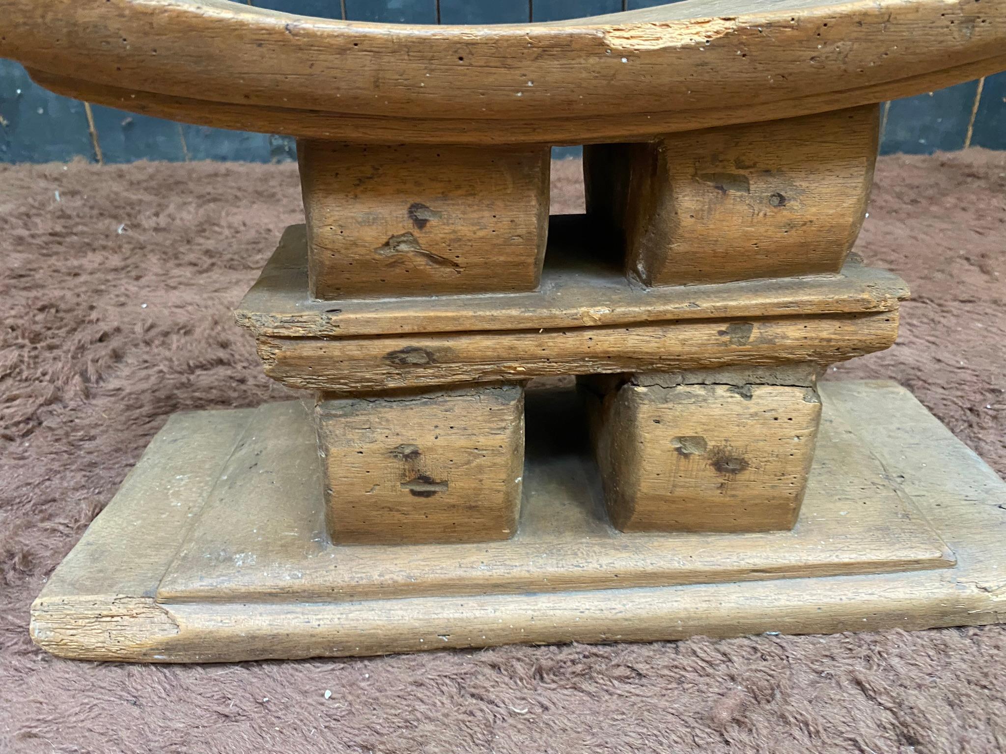 Wood Old African stool, early XX, normal wear For Sale