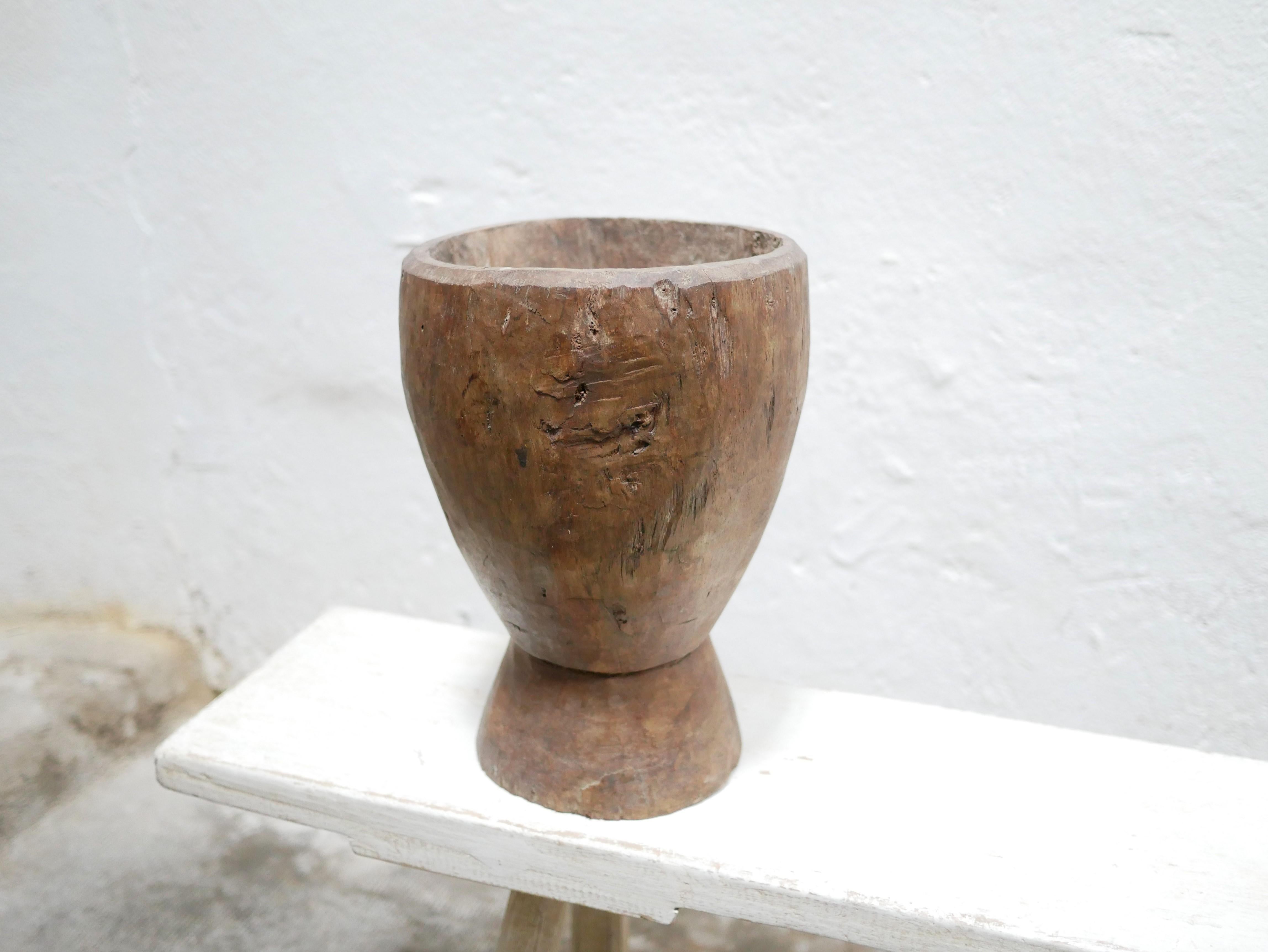 Old African Wooden Mortar For Sale 8