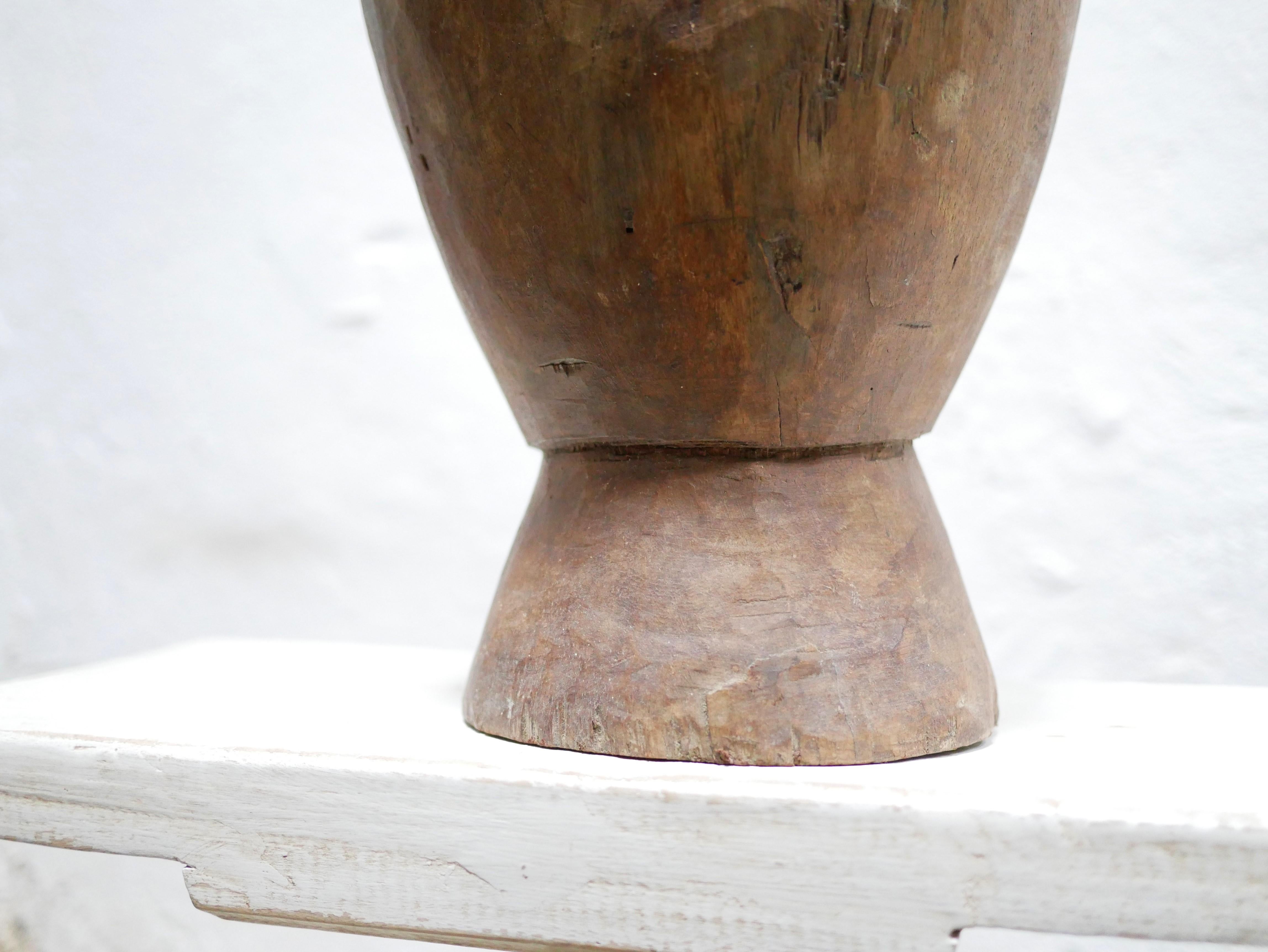 20th Century Old African Wooden Mortar For Sale