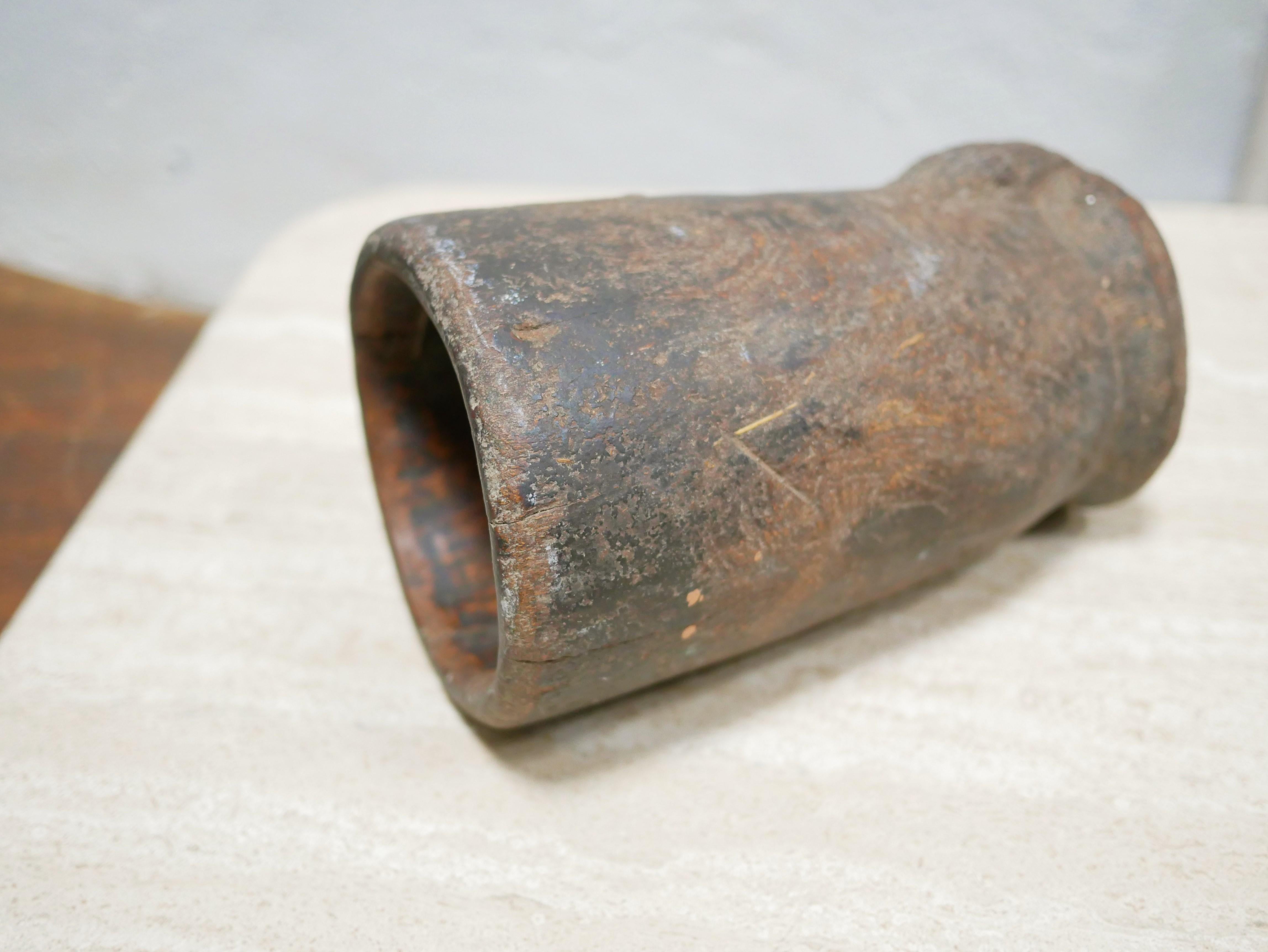Old African Wooden Mortar For Sale 2