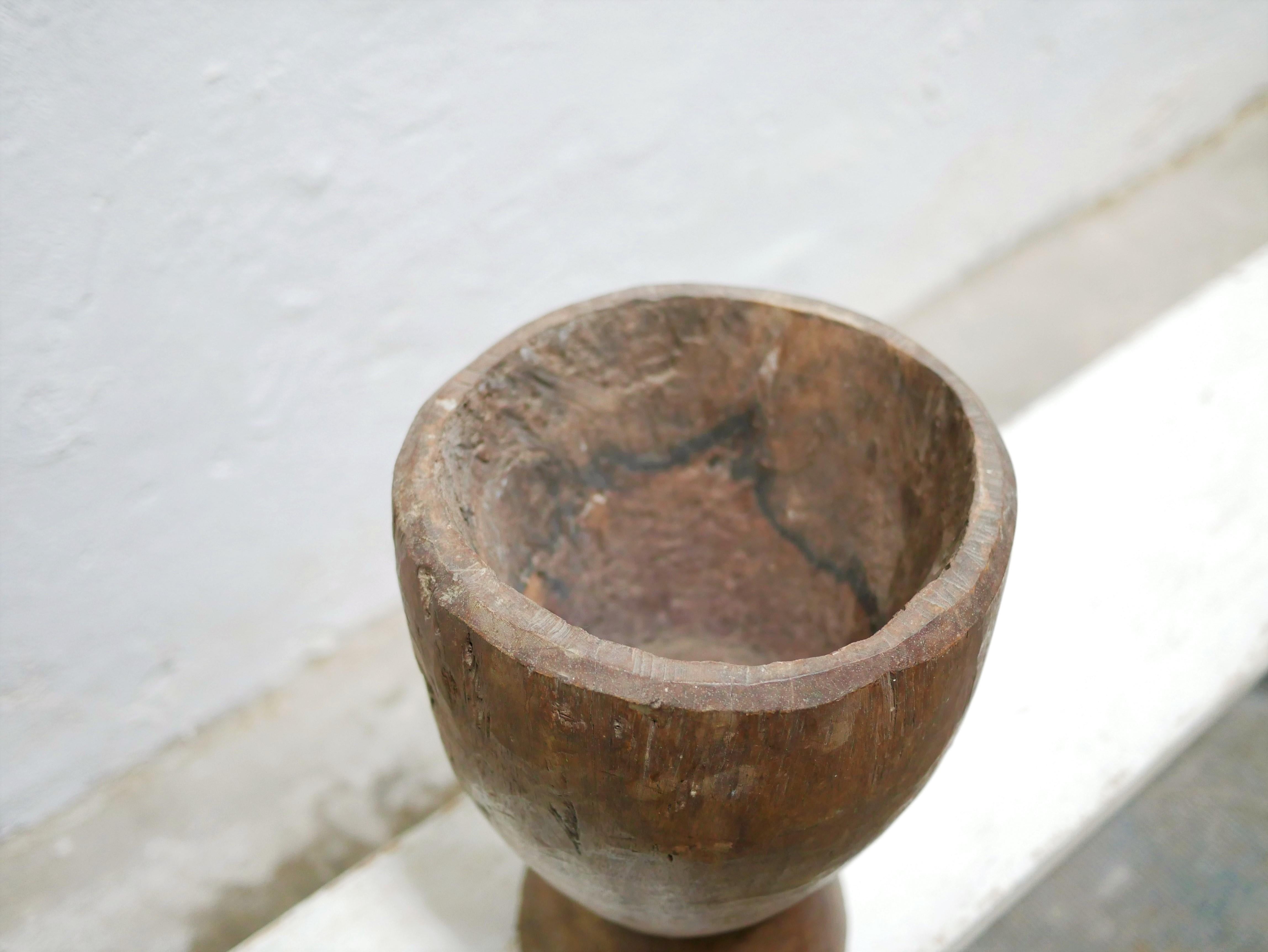 Old African Wooden Mortar For Sale 3