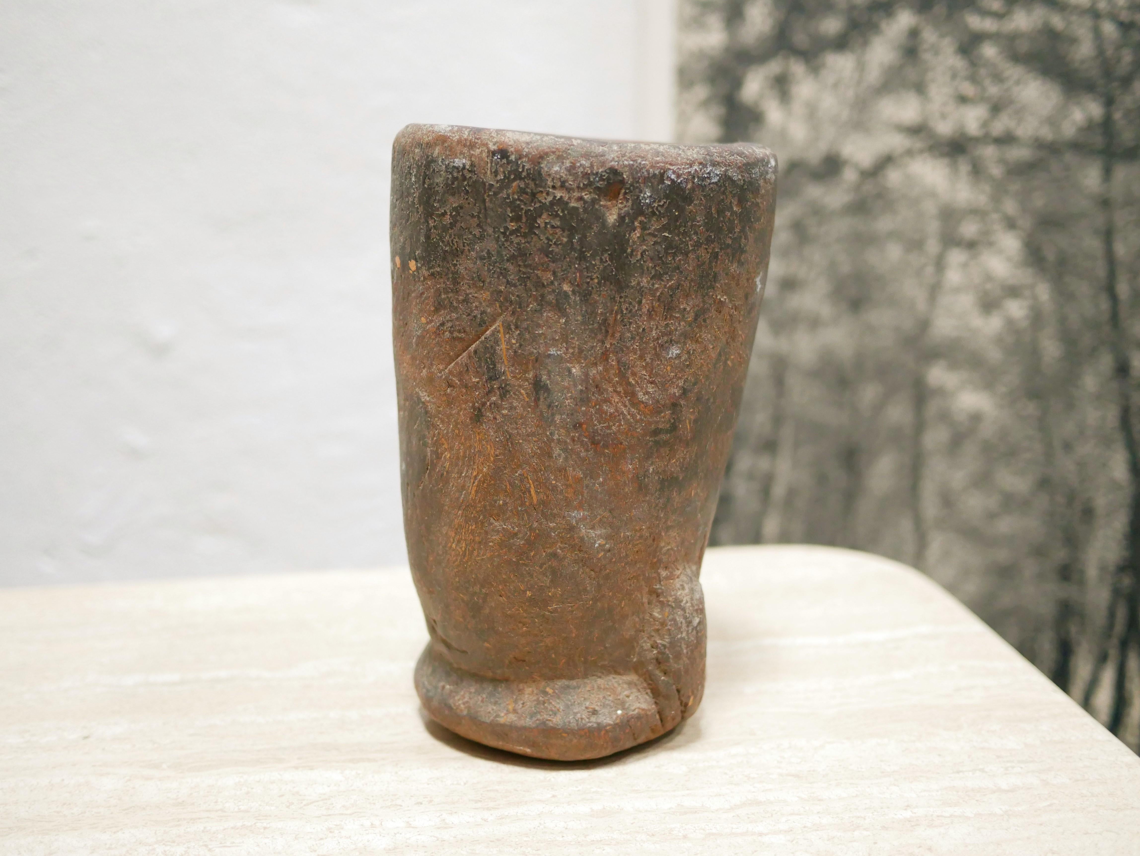 Old African Wooden Mortar For Sale 4