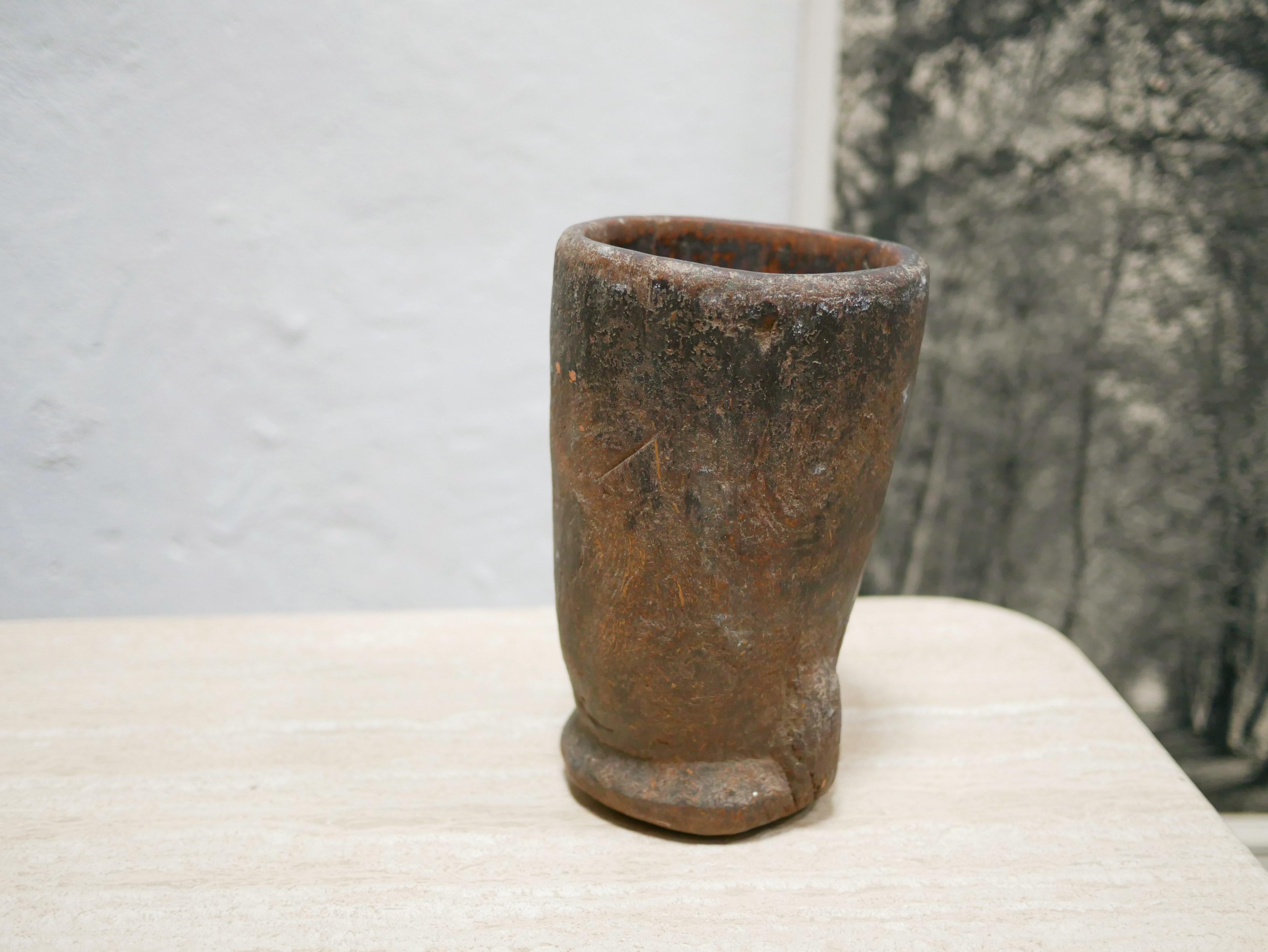Old African Wooden Mortar For Sale 5