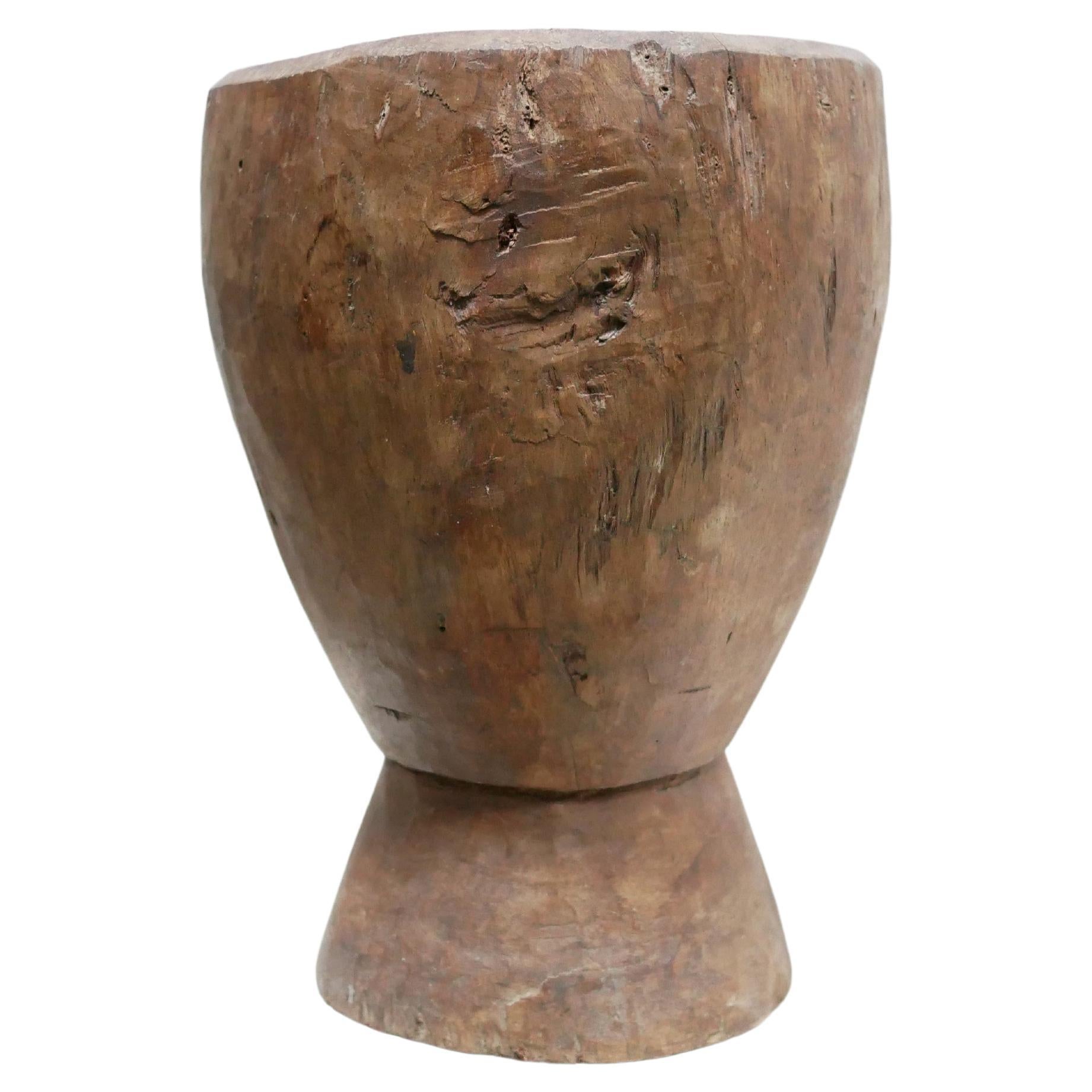 Old African Wooden Mortar For Sale