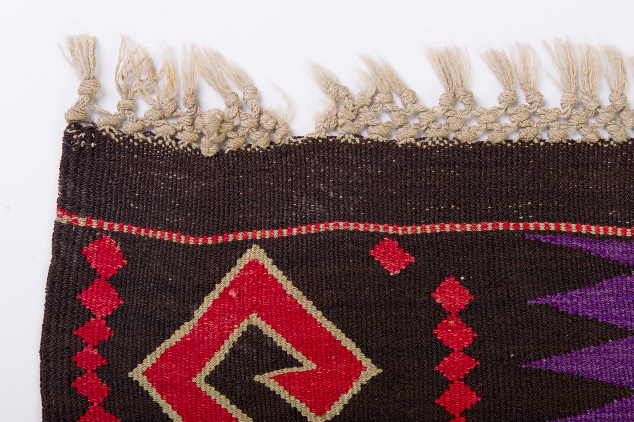 Hand-Woven Old Afyon Kilim Fragment, also for a Sofa For Sale