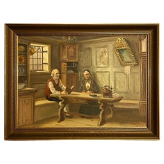 Vintage "Old Age Solitude", Oil on Canvas, Norwegian National Romance Art, ca.1930/40s