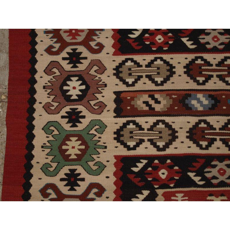 Old Anatolian Sharkoy Kilim, Western Turkey of Traditional Banded Design In Good Condition For Sale In Moreton-In-Marsh, GB