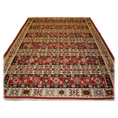 Old Anatolianischer Sharkoy-Kelim, Westturkein mit traditionellem gebändertem Design