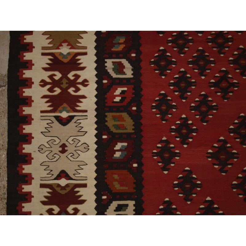 Old Anatolian Sharkoy Kilim Western Turkey of Traditional Design on a Red Ground In Good Condition For Sale In Moreton-In-Marsh, GB