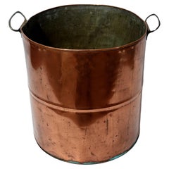  Old and Large Hand Hammered Copper Bucket/Stockpot CO#001