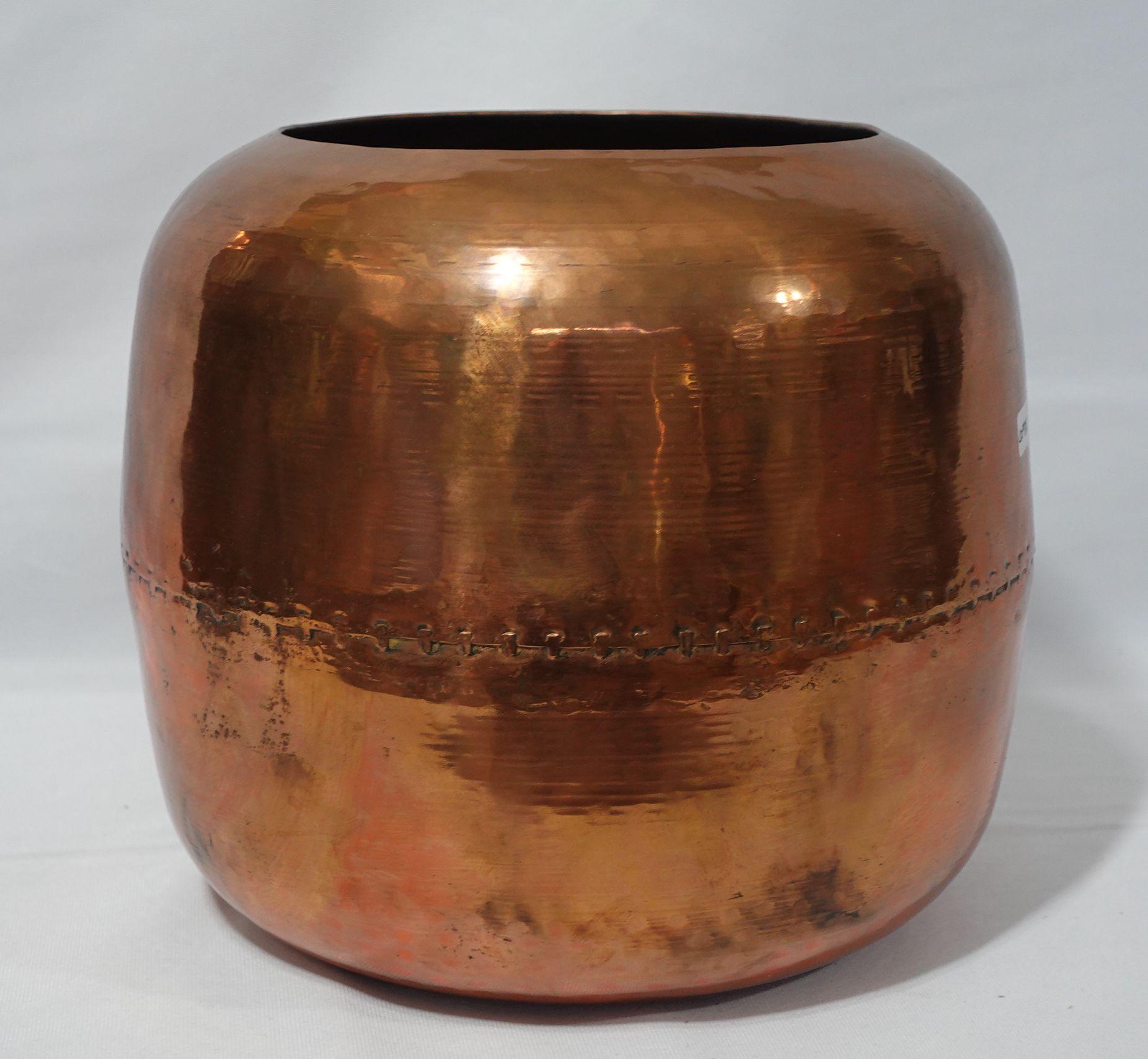 Old and Large Hand Hammered Copper Bucket/Stockpot with handles on the top, CO#001
Made in Turkey