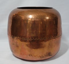 Old and Large Hand Hammered Solid Copper Bucket/Stockpot CO#002