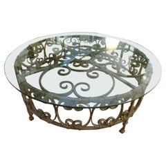 Old and New Round Glass Coffee Table