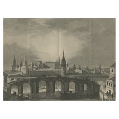 Ancienne et rare estampe ancienne de Moscou en Russie, 1841