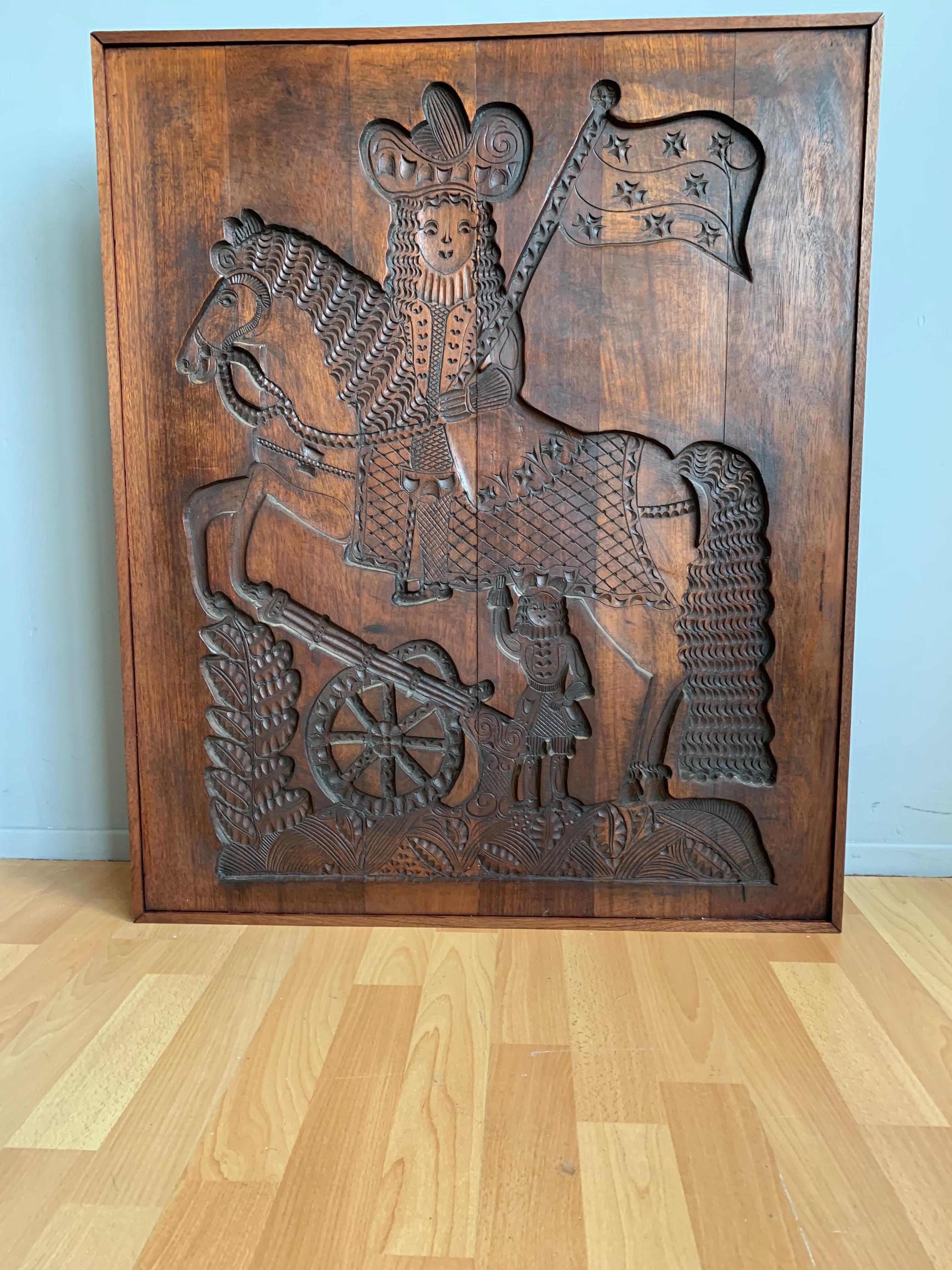 Hardwood Old and Very Large Solid Hard Wood, Folk Art Gingerbread Mold for Wall Display