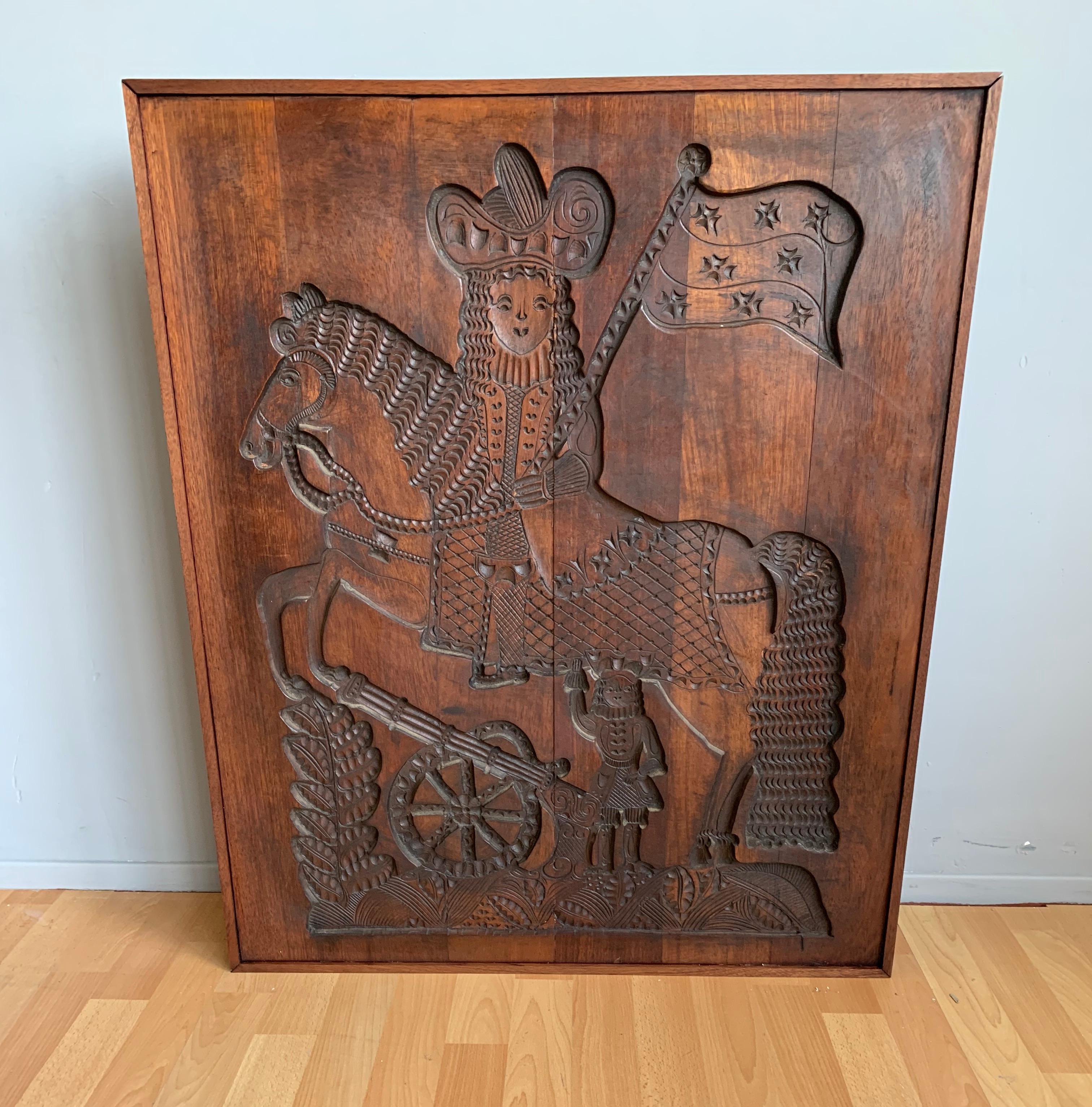Old and Very Large Solid Hard Wood, Folk Art Gingerbread Mold for Wall Display 1